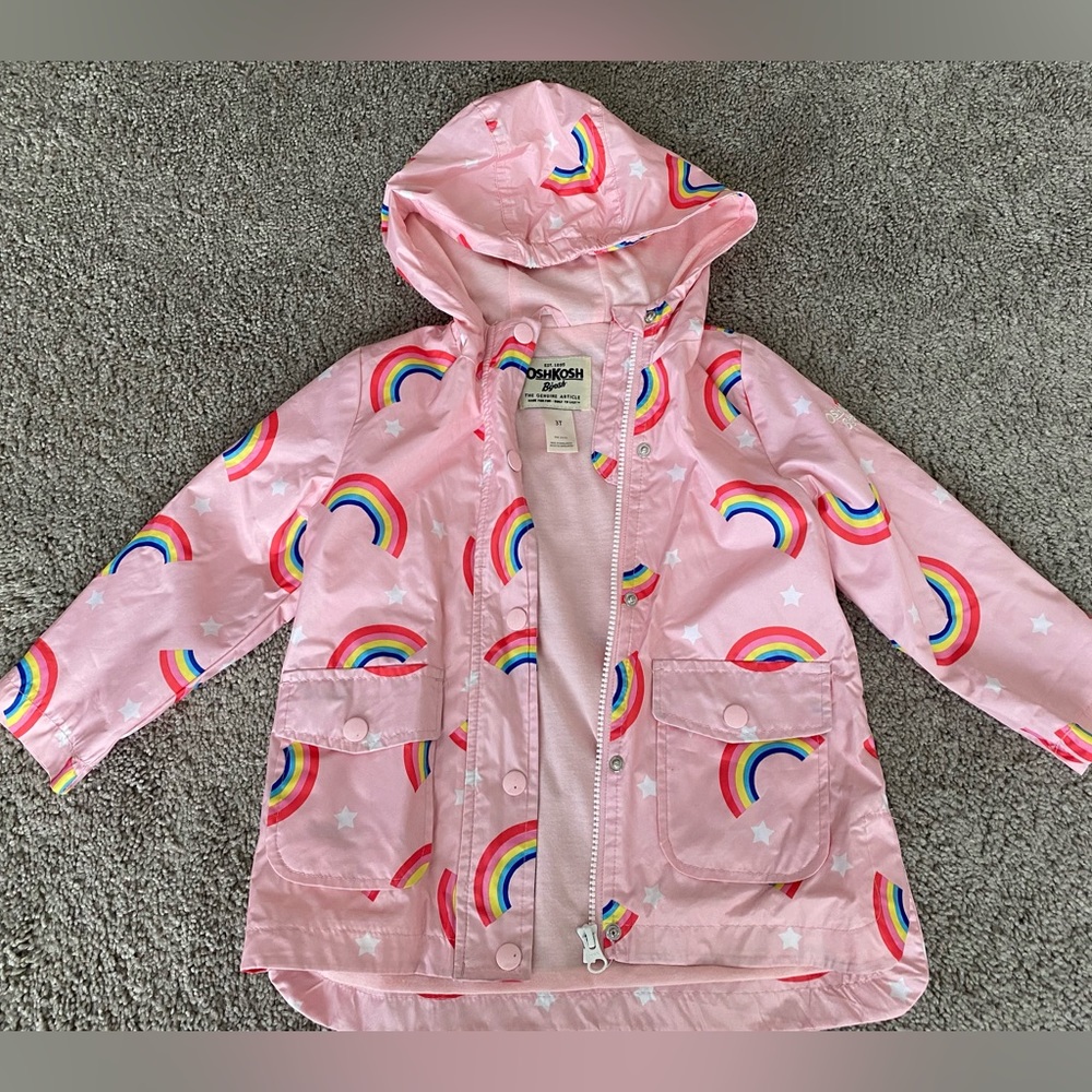 Rainbow rain coat- size 3T